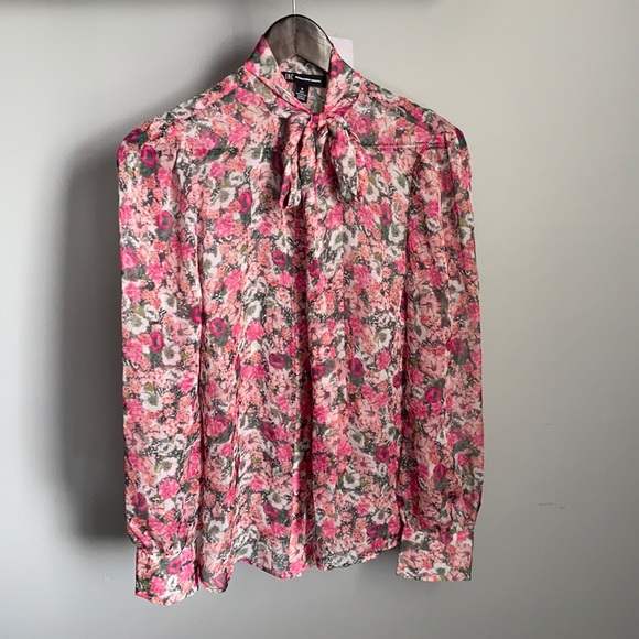 INC International Concepts Tops - NWT! INC Ladies Floral Sheer Button Up Blouse